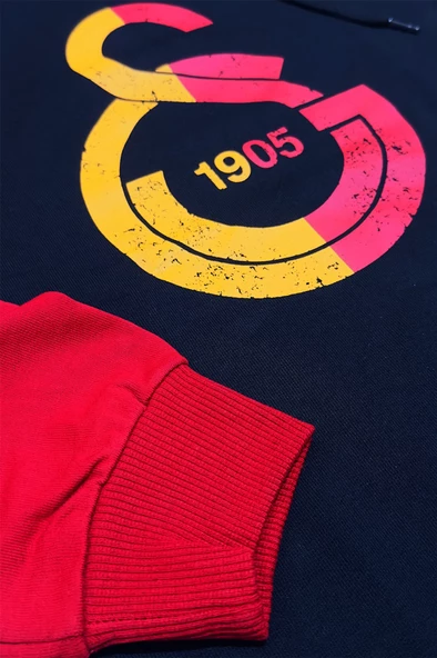 Galatasaray Orijinal Lisanslı Logo Siyah Kapüşonlu Sweat Hediyelik Ahşap Kutulu - 5