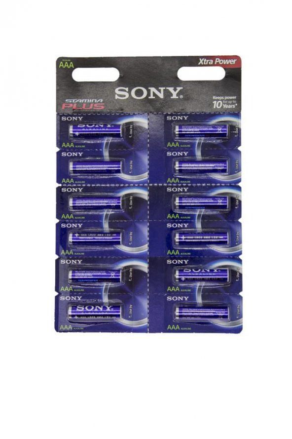 Sony Alkalin İnce Pil AAA Stamına Plus 12li Paket