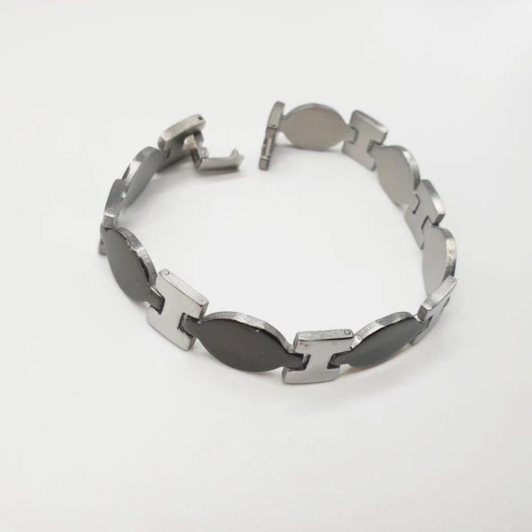 Siyah Beyaz İki Renkli Erkek bilekli - 8