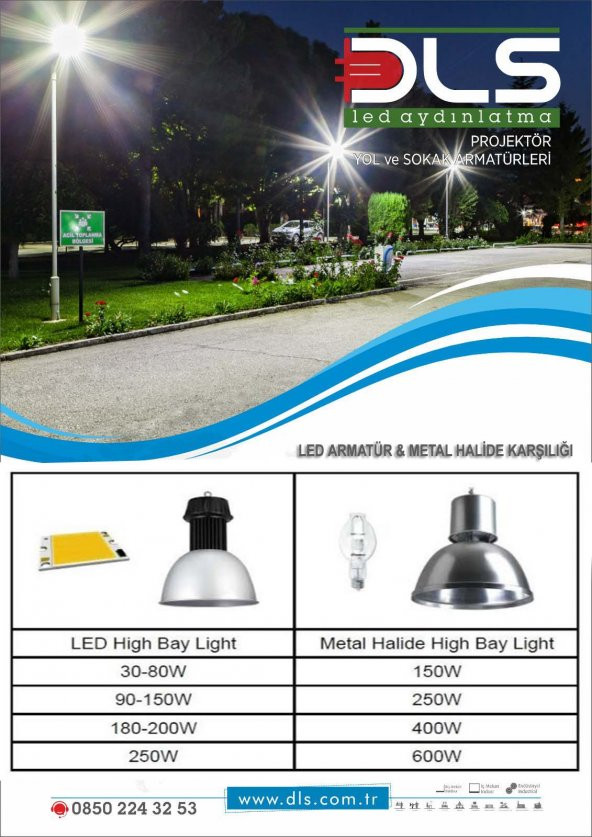 300W Led Projektör DLS park bahçe çevre site bina tabela dış mekan led lamba 300w ledli projektör - 4