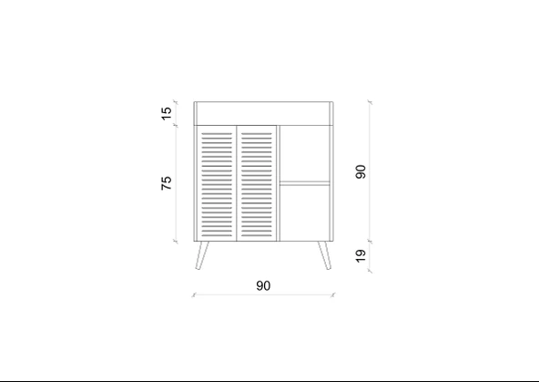 Enwood Magnetar Atlantik Çam Mdf KAHVE KÖŞESİ Ahşap Ayaklı Panjur Kapaklı-raflı - 5
