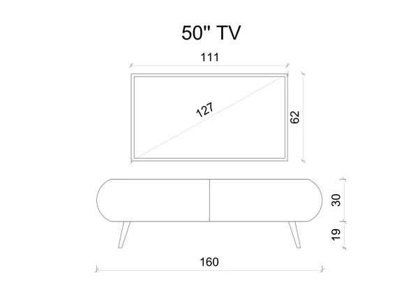 Enwood Regulus Beyaz Mdf 2 Kapaklı Ahşap Ayaklı 160 Cm Modern Tv Ünitesi - 5
