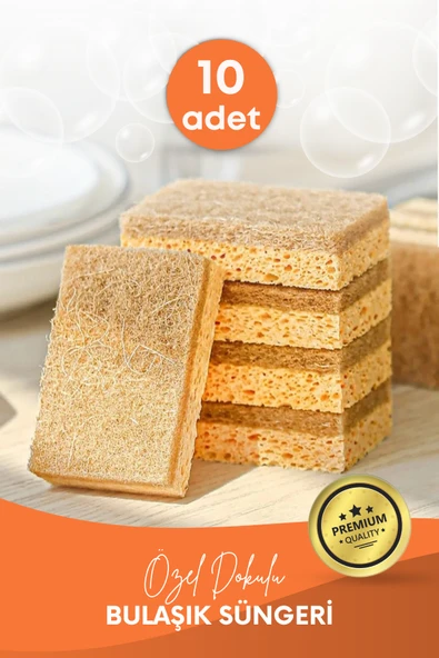 GRİMOR Life 10 Adet Lifli Özel Dokulu Düz Bulaşık Süngeri ürün görseli