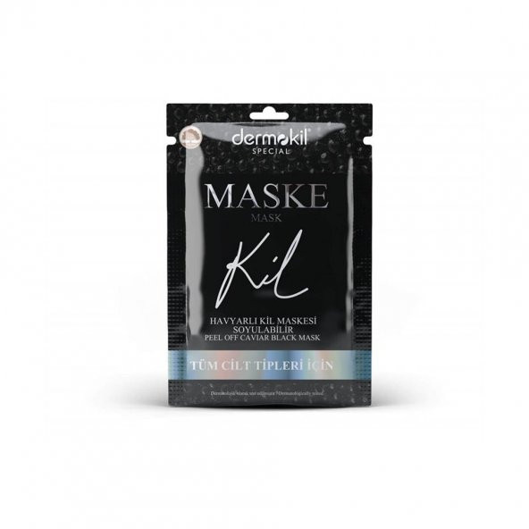 DERMOKİL Soyulabilir Havyarlı Siyah Kil Maskesi 15 ml (Tüm Cilt Tipleri İçin)