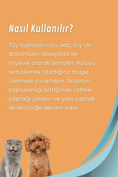 GRİMOR Life Tüy Toplayıcı Rulo 50 Yaprak Yapışkanlı + 2+1 Yedek Rulo (Kedi - Köpek Tüy Toplayıcı) - Resim 2