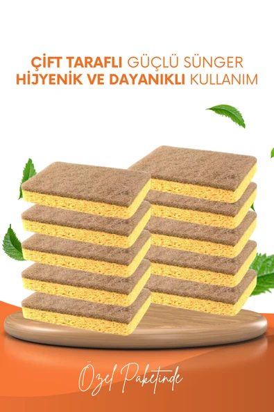 GRİMOR Life 10 Adet Lifli Özel Dokulu Düz Bulaşık Süngeri - Resim 5