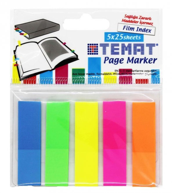 TEMAT 1250 PAGE MARKER KİTAP AYRACI