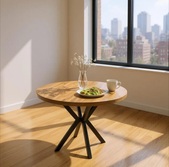 90 Cm Yuvarlak Yemek Masası Mutfak Masası 90 Cm TAPLA: CEVİZ ürün görseli