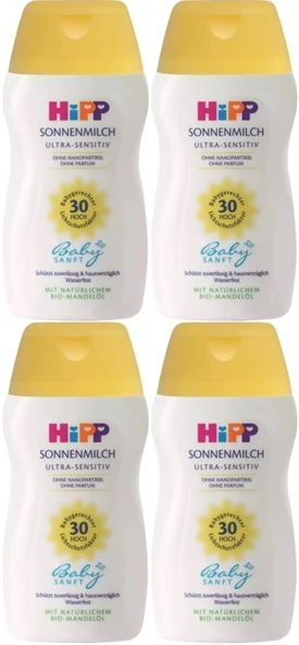 Hipp Babysanft Güneş Kremi -Yüz için Sonnen Gesıchtscreme 30 Faktör Ultra Sensıtıv 50ML (4 Lü Set)
