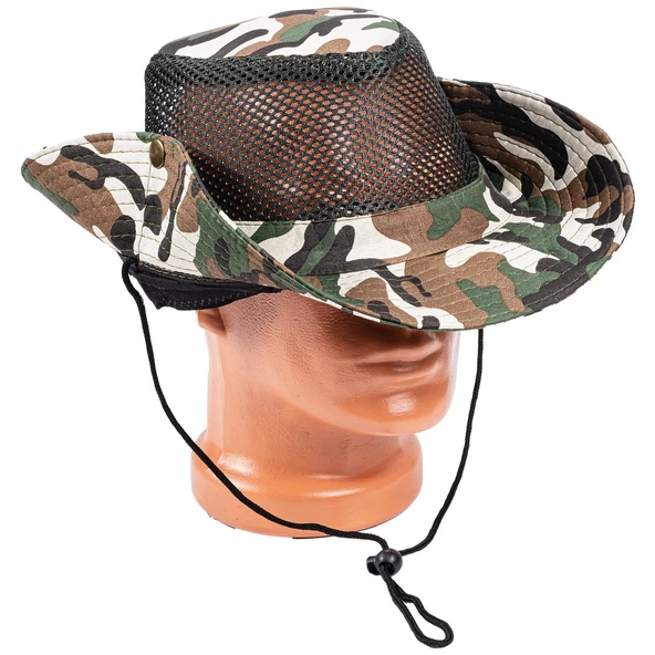 Fileli Outdoor Şapka - Balıkçı Şapka - Kamuflaj - ART-7502 - Resim 5