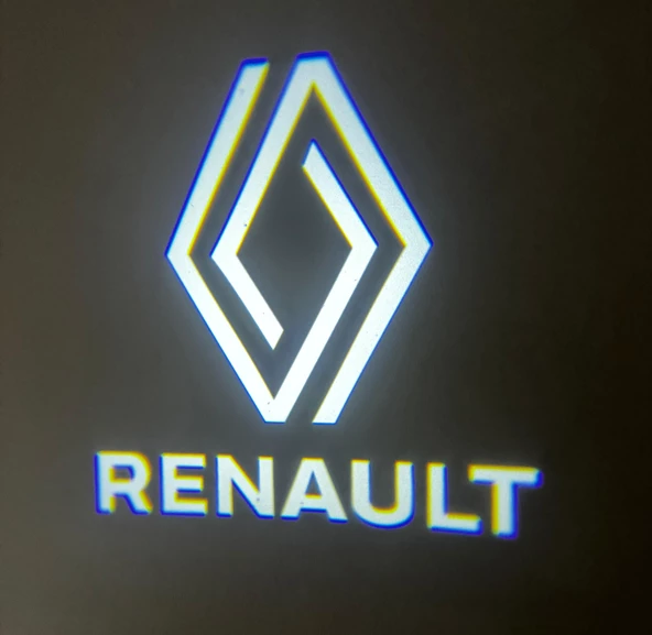 Yeni Renault Araçlar İçin Mesafe Sensörlü  Fotoselli Pilli Yapıştırmalı Kapı Altı Led Logo