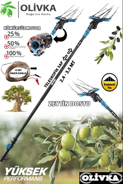 ROWERMAX OLİVKA Kömürsüz Motor Devir Ayarlı Zeytin Silkeleme Hasat Makinesi - 1