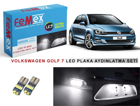 Vw Golf7 LED Plaka Aydınlatma Ampul Seti FEMEX Parlak Beyaz