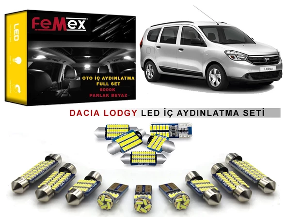 Dacia Lodgy LED İç Aydınlatma Ampul Seti FEMEX Parlak Beyaz