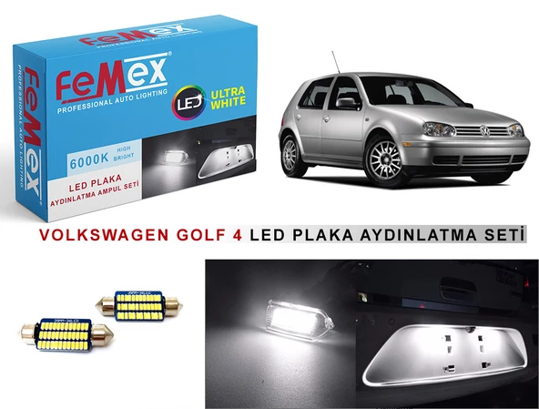 Vw Golf4 LED Plaka Aydınlatma Ampul Seti FEMEX Parlak Beyaz