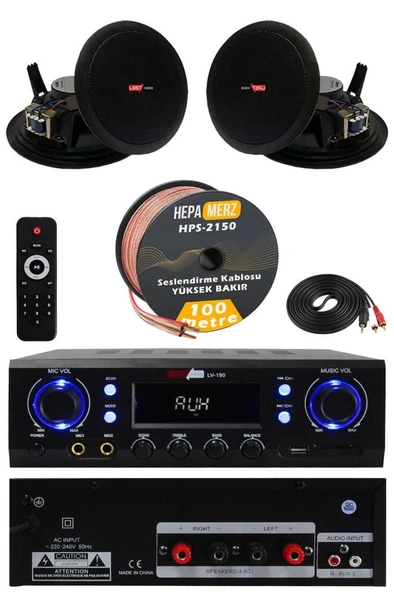 Lastvoice Black Stately Pack-2 Tavan Hoparlörü ve Anfi Ses Sistemi Seti ürün görseli