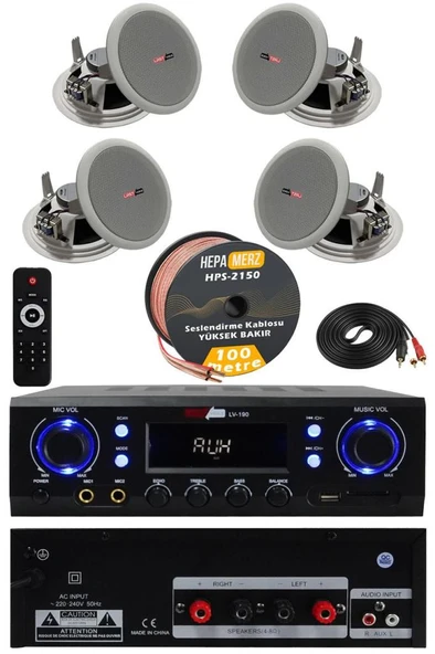 Lastvoice Stately Pack-4 Tavan Hoparlörü ve Anfi Ses Sistemi Seti ürün görseli