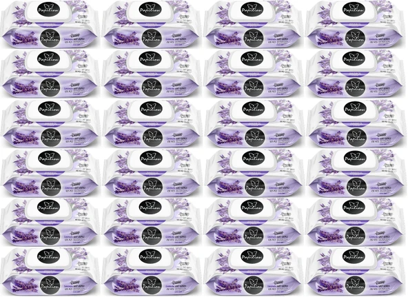 Papilion Islak Havlu Mendil 100 Yaprak Lavanta (24 Lü Set) 2400 Yaprak