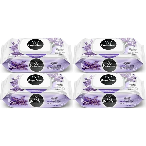 Papilion Islak Havlu Mendil 100 Yaprak Lavanta (4 Lü Set) 400 Yaprak ürün görseli