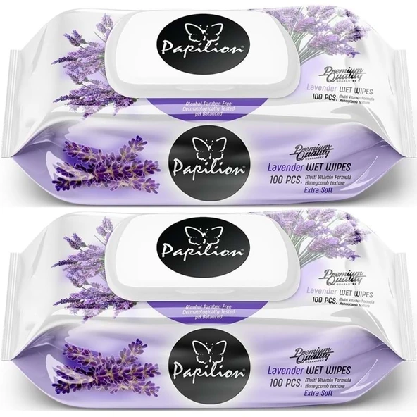 Papilion Islak Havlu Mendil 100 Yaprak Lavanta (2 Li Set) 200 Yaprak ürün görseli