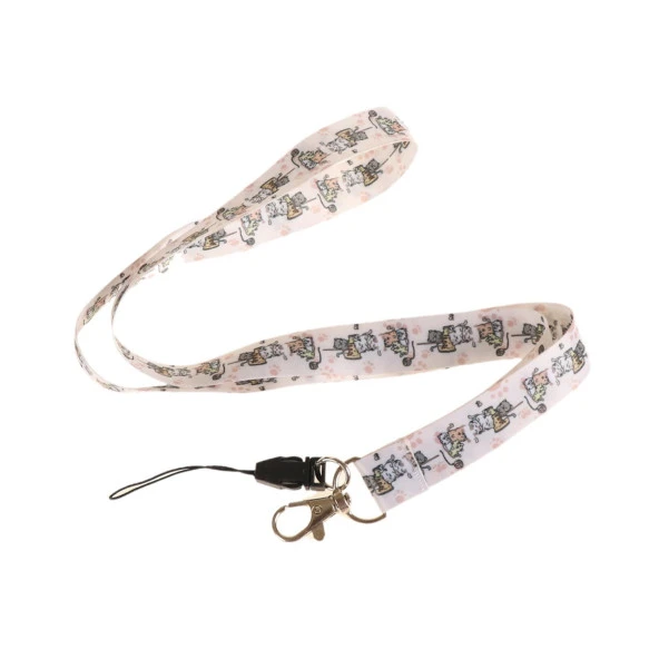 SEVİMLİ KEDİLER TASARIM BOYUN ASKI İPİ