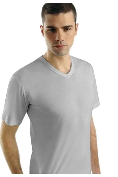 Anıt Erkek Ribana V Yaka Kısa Kol Fanila Atlet 1109 - 3 Adet   Siyah 2XL - Resim 4