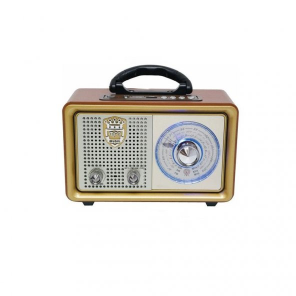 Meier M-110BT Nostaljik Retro Ahşap Bluetooth Fm Radyo - 1