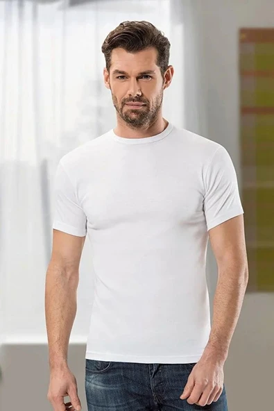 Anıt Erkek Ribana Sıfır Yaka Fanila Atlet 1107 - 6 Adet   Siyah L - Resim 3