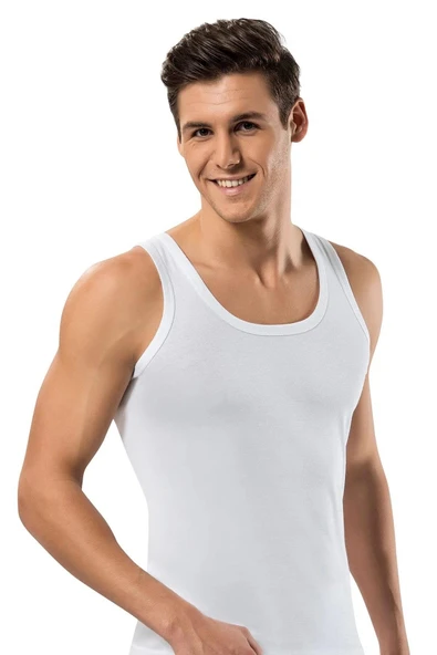 Erdem Erkek Ribana Klasik Askılı Atlet 1110 - 3 Adet  XL Gri - Resim 4