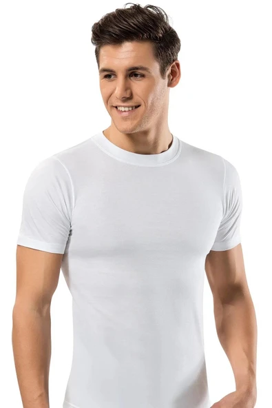 Erdem Erkek Lux Kapalı Yaka Kısa Kol Fanila Atlet - 3 Adet  Siyah 2XL - Resim 3