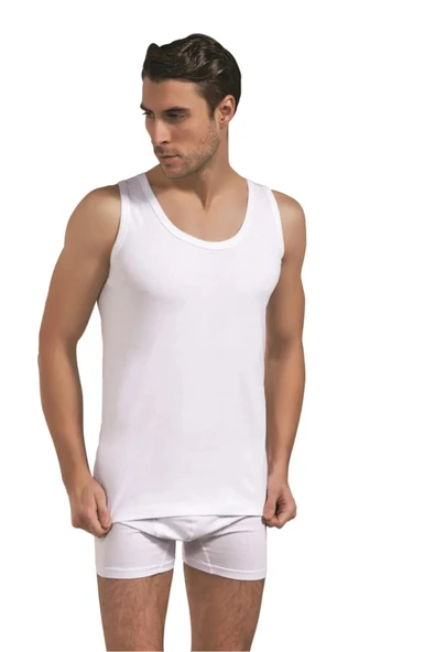 Saran Erkek Penye %100 Pamuk Klasik Askılı Atlet 3005 - 6 Adet  Siyah 2XL - Resim 2