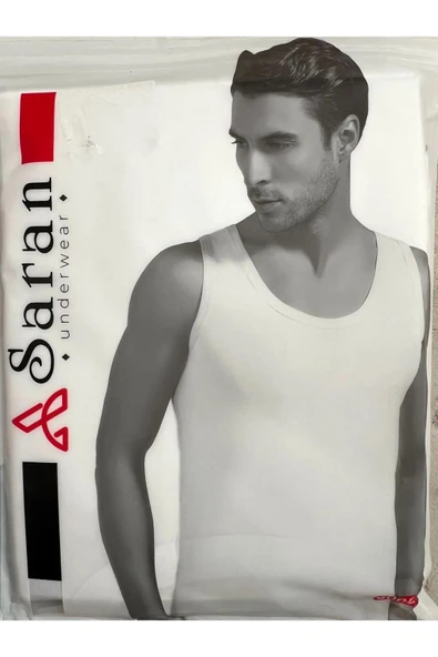 Saran Erkek Penye %100 Pamuk Klasik Askılı Atlet 3005 - 6 Adet  Siyah 2XL - Resim 3