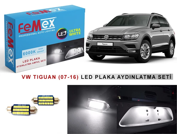 Volkswagen  Tiguan (2007-2016) LED Plaka Aydınlatma Ampul Seti FEMEX Parlak Beyaz ürün görseli