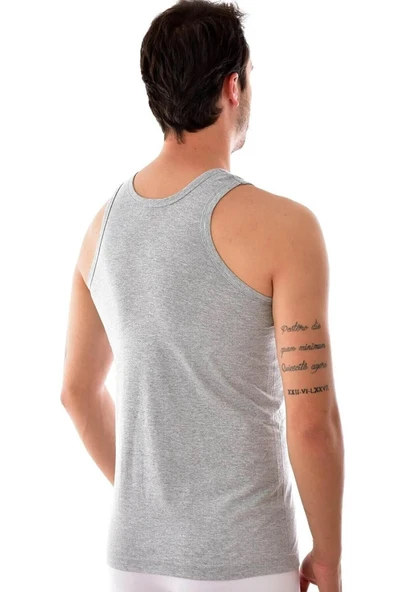 Seher Yıldızı Erkek Renkli Askılı Atlet 001 - 6 Adet  2XL Saks Mavi - Resim 2