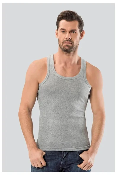 Anıt Erkek Ribana Sporcu Askılı Atlet 1106 - 6 Adet   Beyaz L - Resim 3