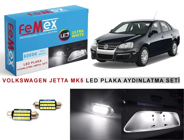 Volkswagen  Jetta Mk5 LED Plaka Aydınlatma Ampul Seti FEMEX Parlak Beyaz ürün görseli