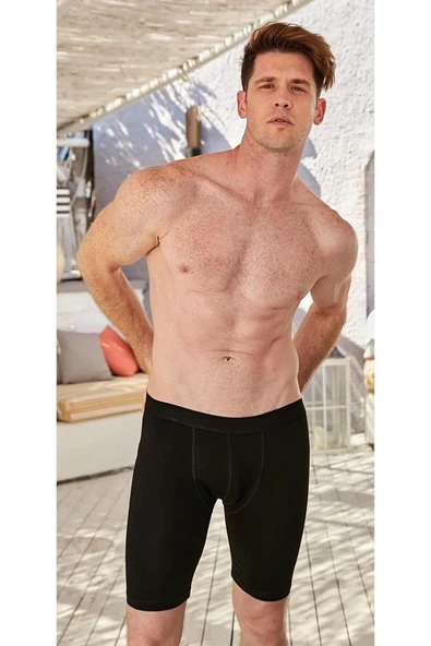 Berrak Erkek Likralı Uzun Boxer 1125 - 3 Adet  Beyaz 3XL - Resim 6