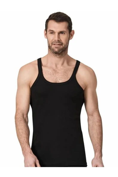 Namaldi Erkek Ribana İnce Askılı Atlet 122 - 3 Adet  Beyaz 2XL - Resim 3