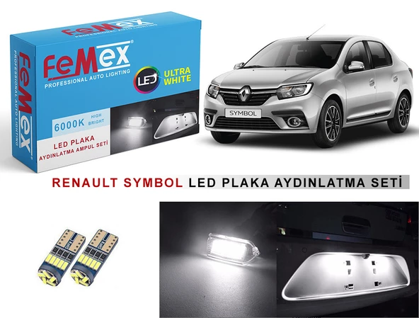 Renault Symbol LED Plaka Aydınlatma Ampul Seti FEMEX Parlak Beyaz