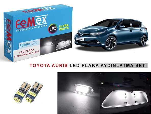 Toyota Auris LED Plaka Aydınlatma Ampul Seti FEMEX Parlak Beyaz - 1