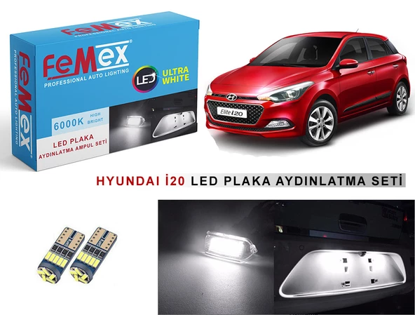 Hyundai İ20 LED Plaka Aydınlatma Ampul Seti FEMEX Parlak Beyaz