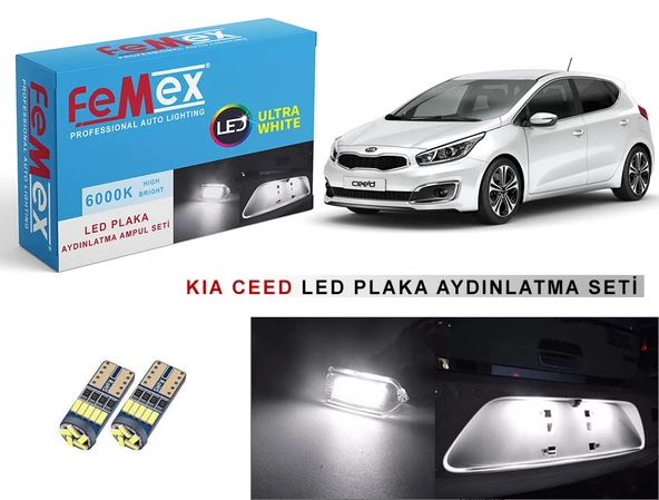 Kia Ceed LED Plaka Aydınlatma Ampul Seti FEMEX Parlak Beyaz - 1
