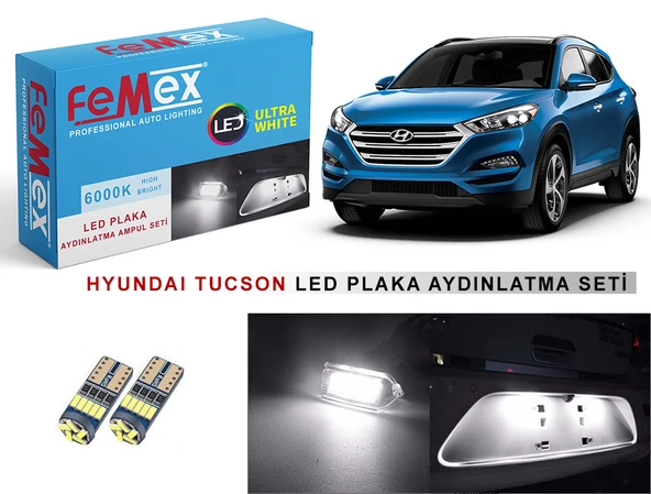 Hyundai Tucson LED Plaka Aydınlatma Ampul Seti FEMEX Parlak Beyaz