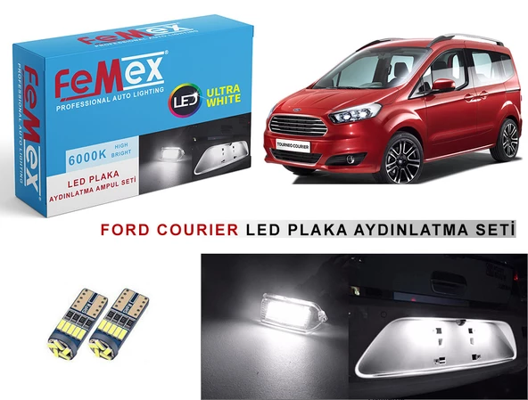 Ford Courier LED Plaka Aydınlatma Ampul Seti FEMEX Parlak Beyaz