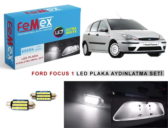 Ford Focus 1 LED Plaka Aydınlatma Ampul Seti FEMEX Parlak Beyaz - 1