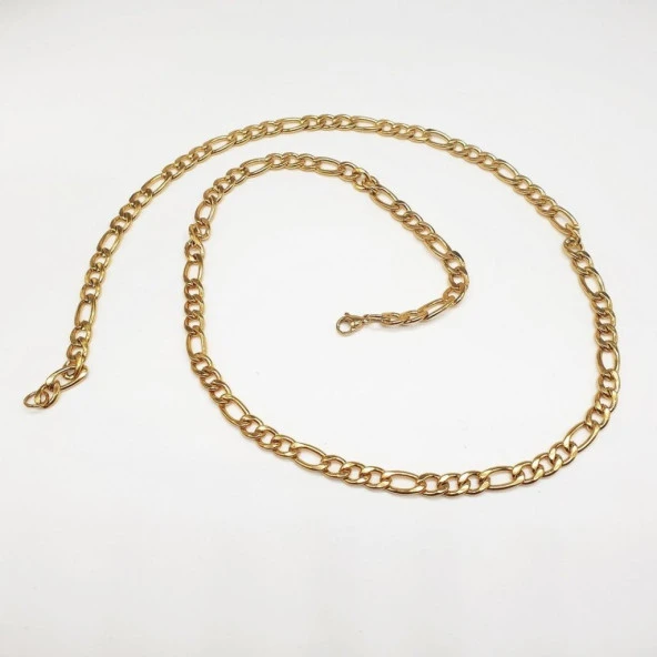 Altın Renk Erkek Çelik Zincir Kolye - 4