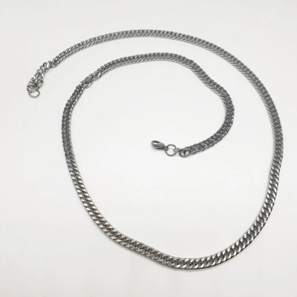 Gümüş Renk Erkek Çelik Kolye - 2