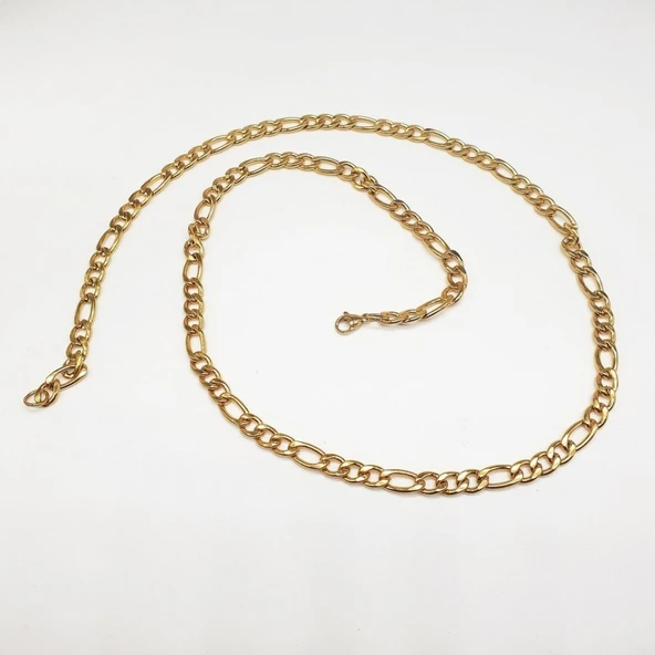 Altın Renk Erkek Çelik Zincir Kolye - 11