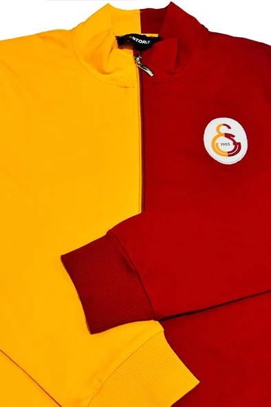 Galatasaray Orijinal Lisanslı Sarı Kırmızı Parçalı Hakim Yaka Sweat - 6