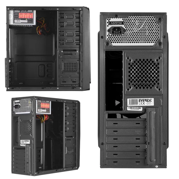 PC BOŞ KASA METAL ATX MİD-T PEAK 250W EVEREST 723A - 2
